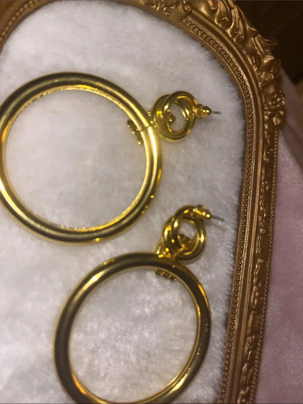 Gold Hoop Drop Earrings - Elegant Women Jewelry